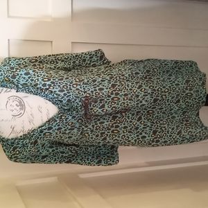 Mudpie by Bag Lady Leopard Print Cover Up Dress Sz